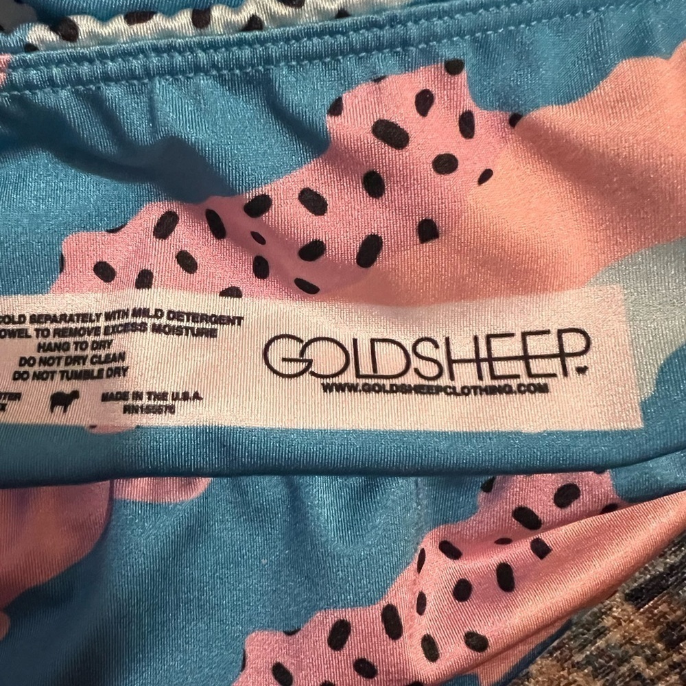 Goldsheep | Blue Pink Leggings Sz M Crop - Picture 3 of 7